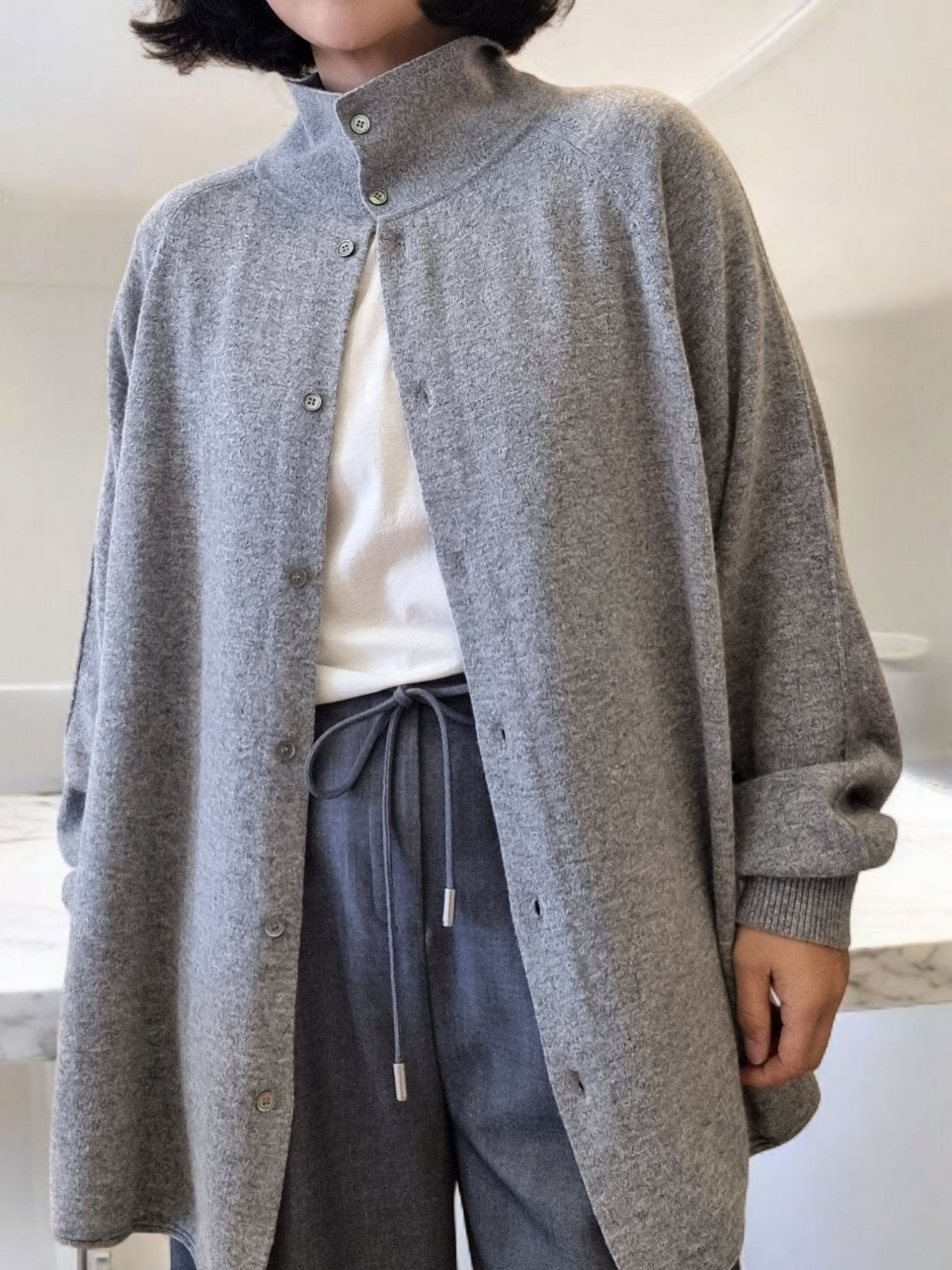 A High Neck Cardigan