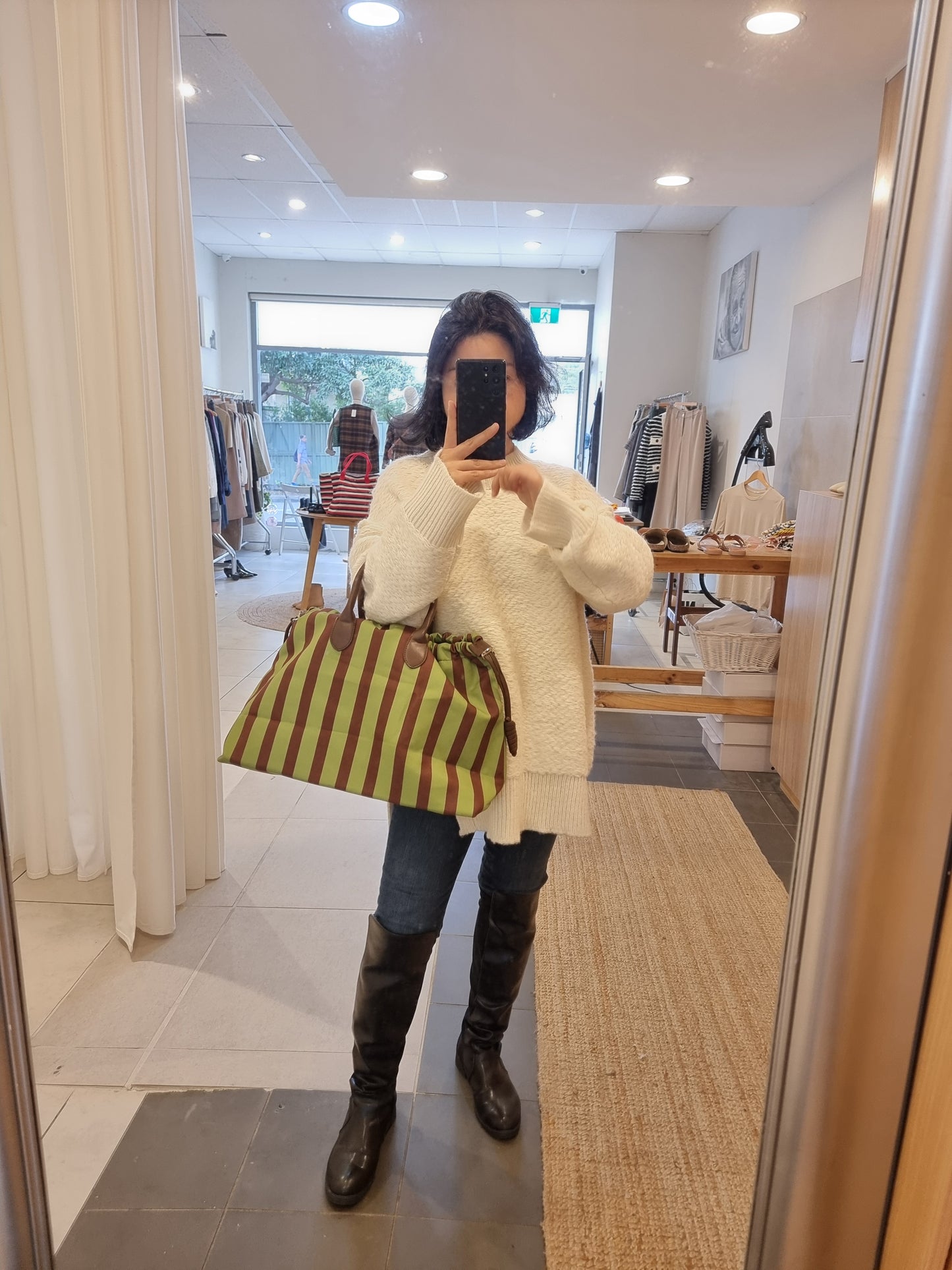 Stripe Green Bag