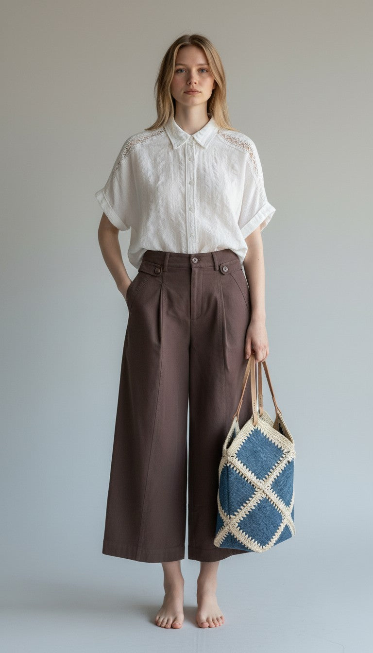 Lace Detail Linen Shirt