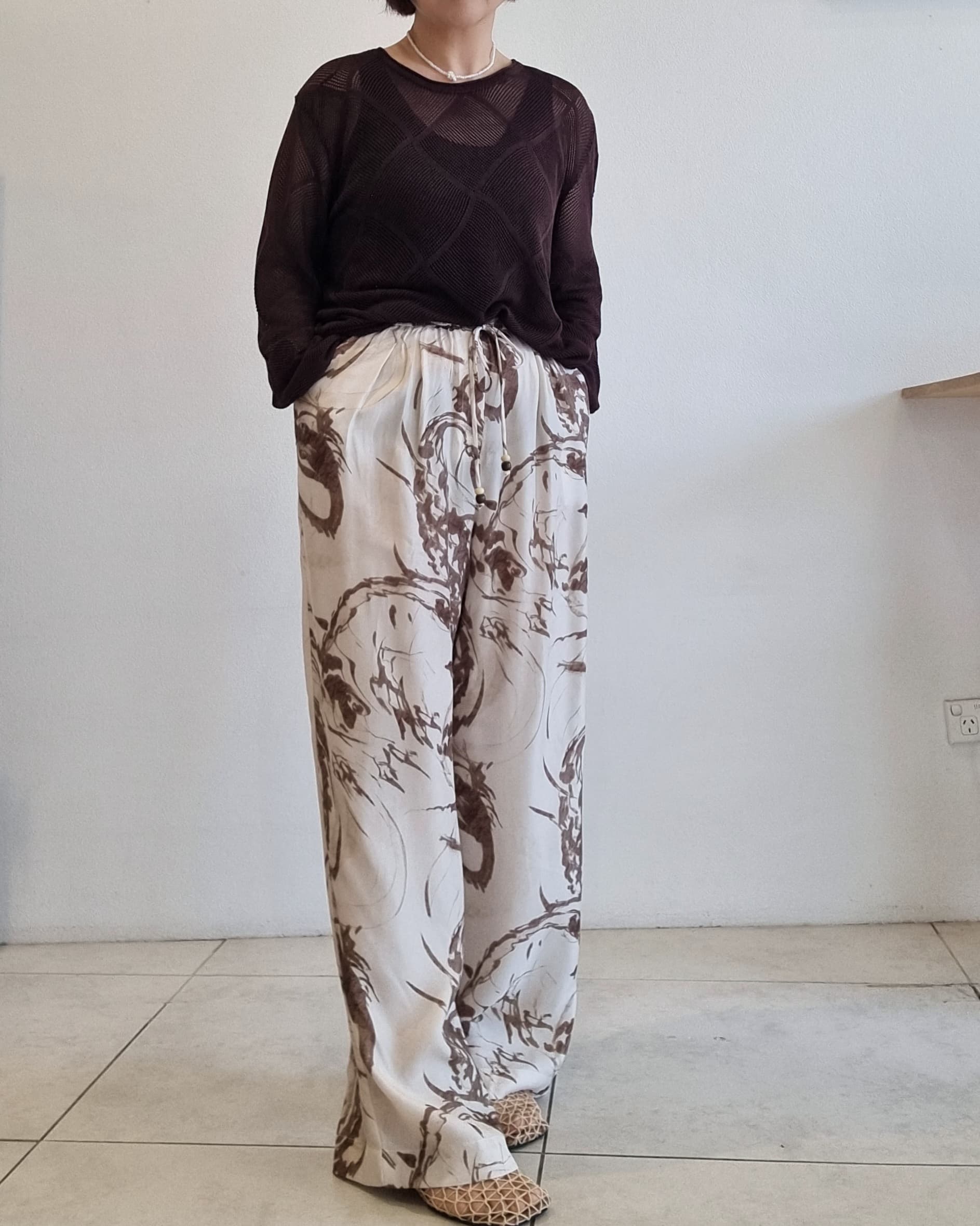 Nova Lux Ember printed pants full length front view