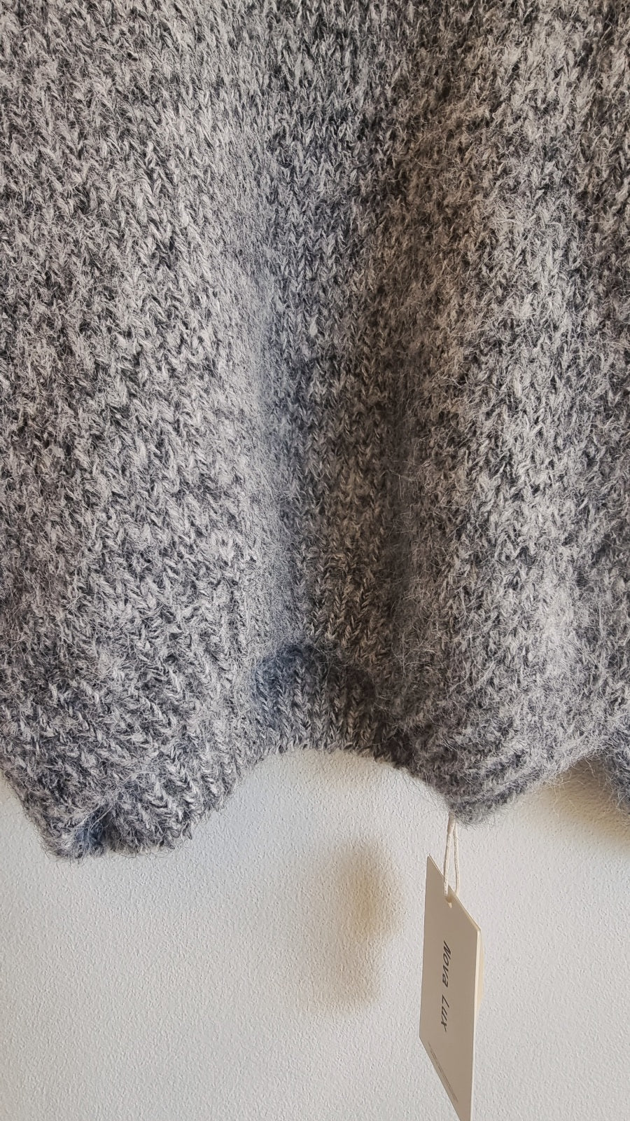 Grey soft wool blend knit sweater