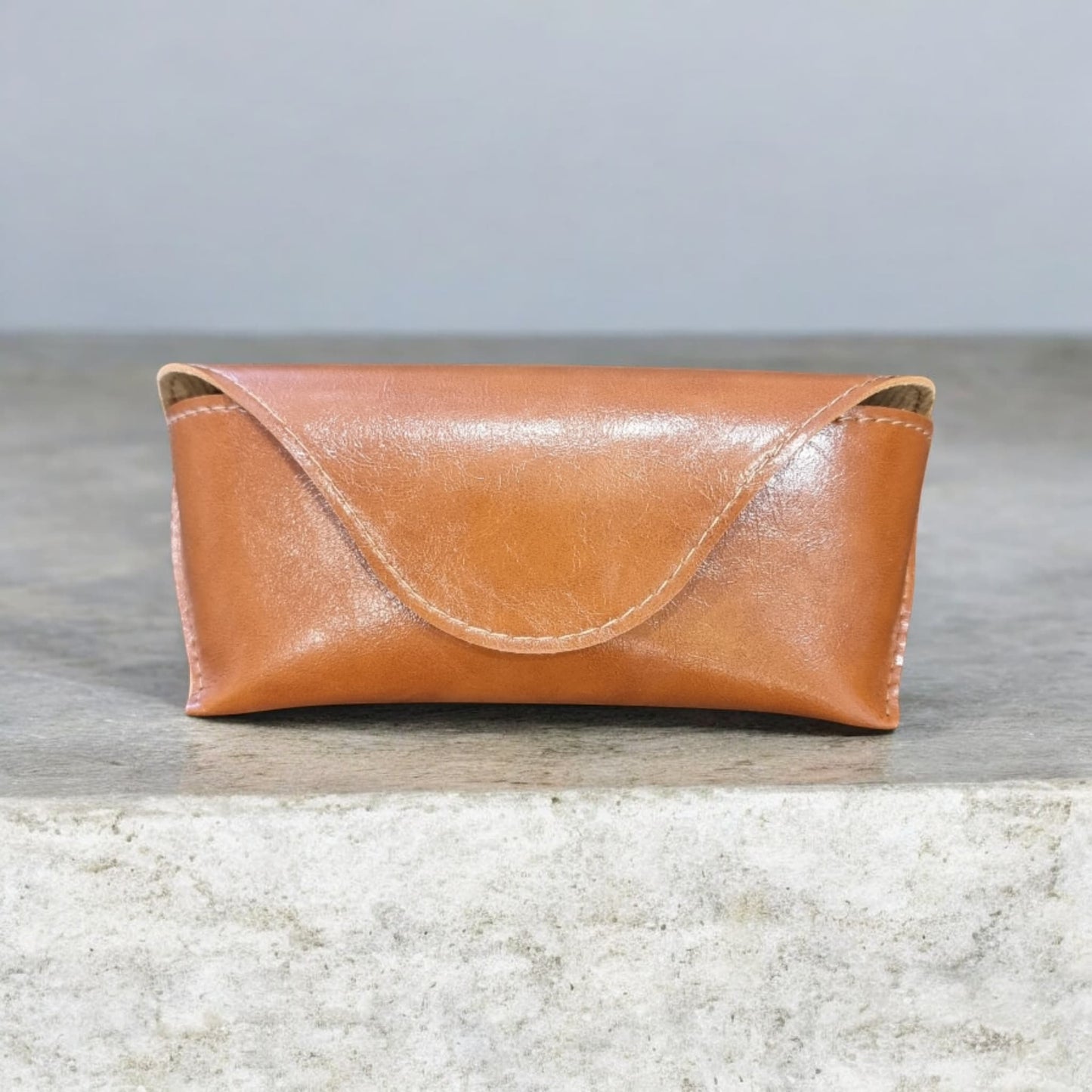 Closed brown sunglasses case on grey background – Nova Lux