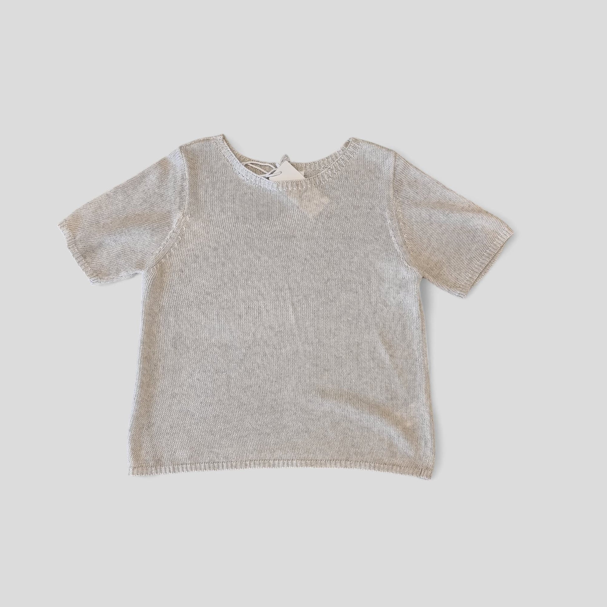 Beige summer knit top flat lay – Nova Lux

