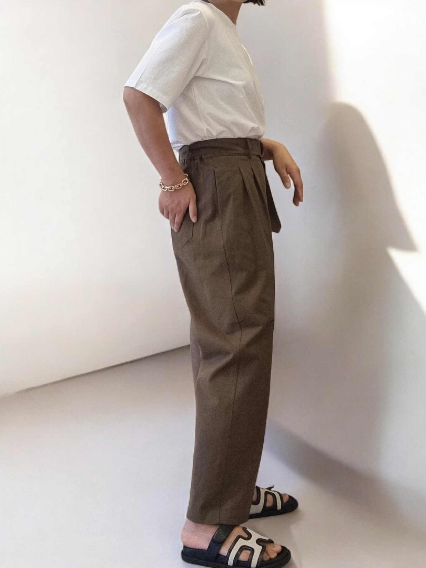 Belt pants kahki