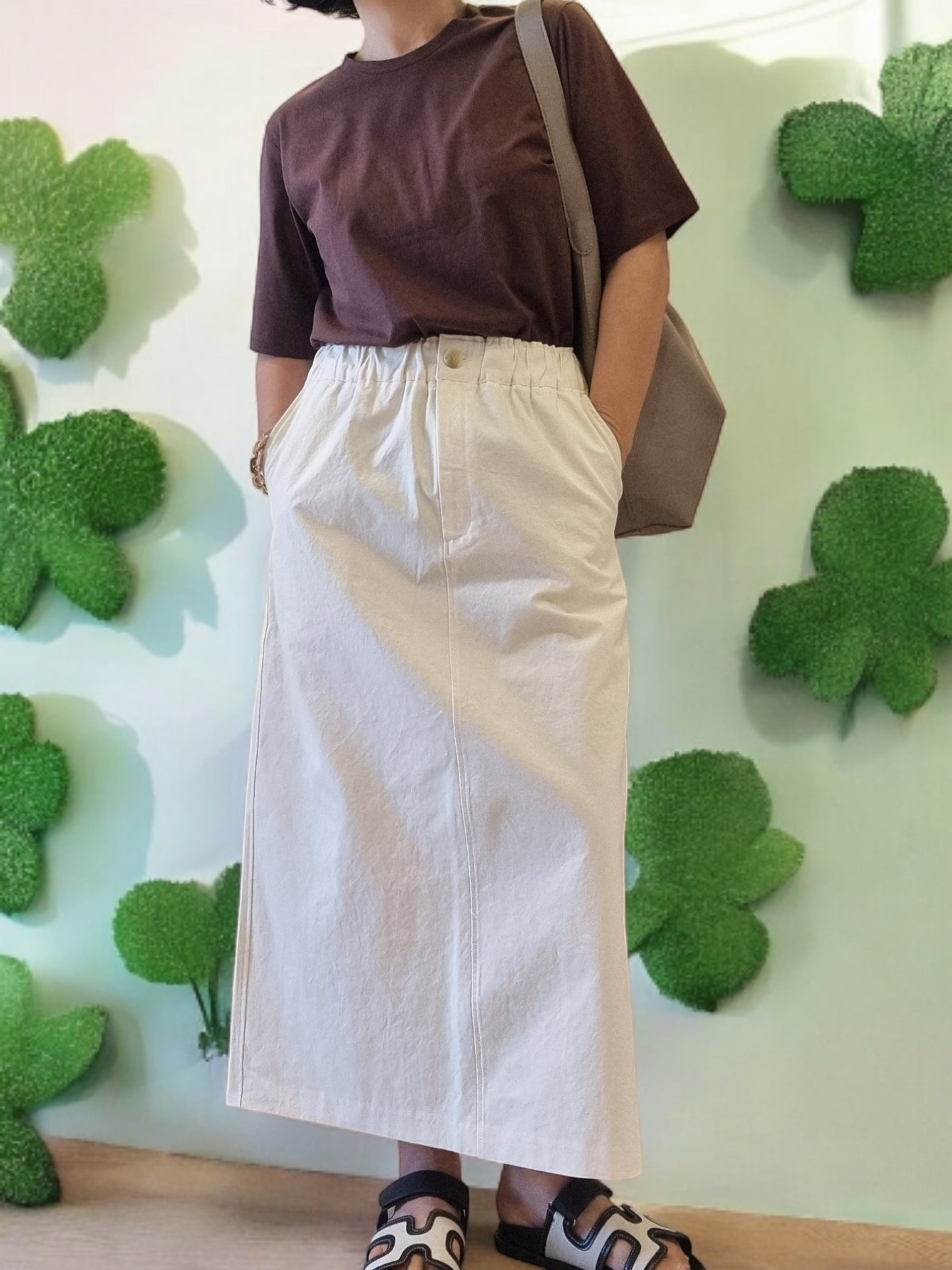 Pocket cotton skirt