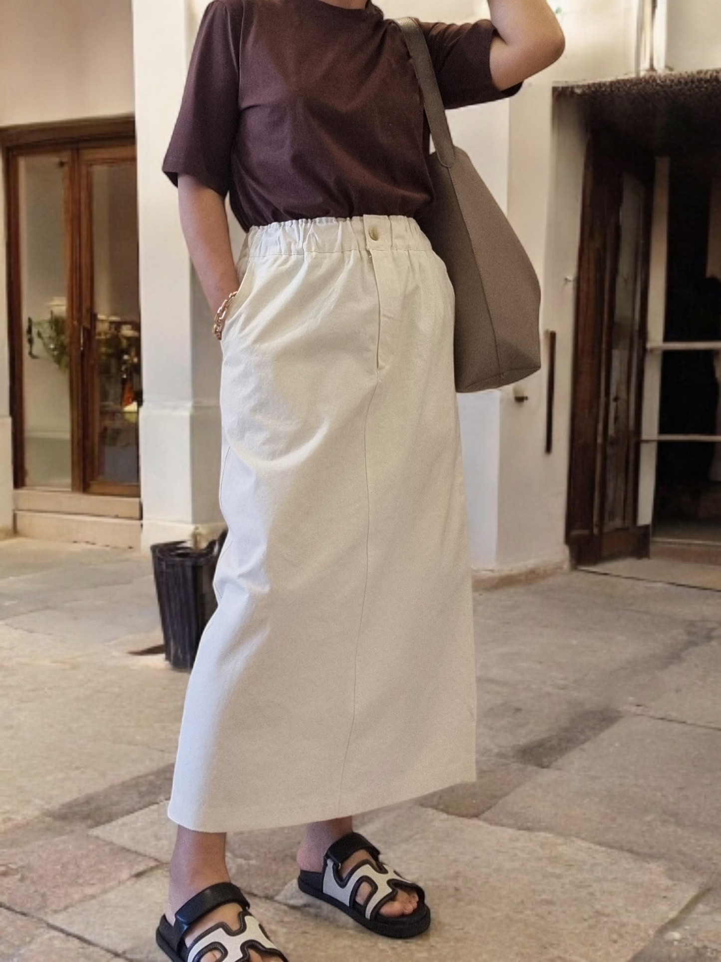 Pocket cotton skirt