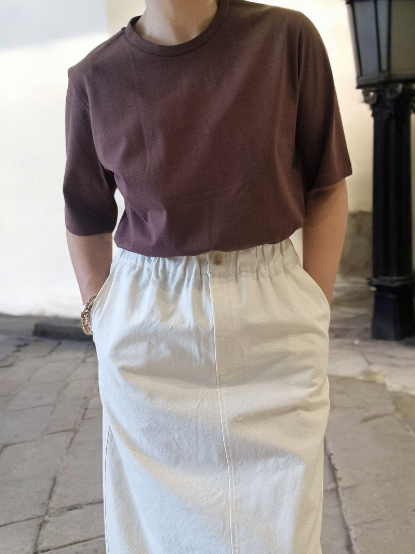 Pocket cotton skirt