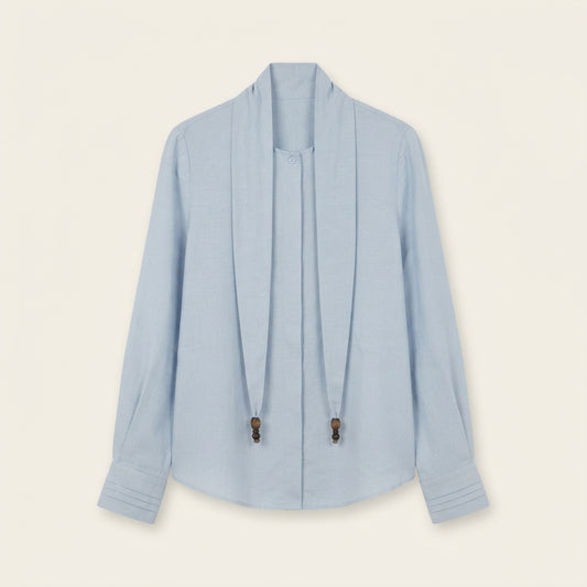Elise Rayon Tie Blouse