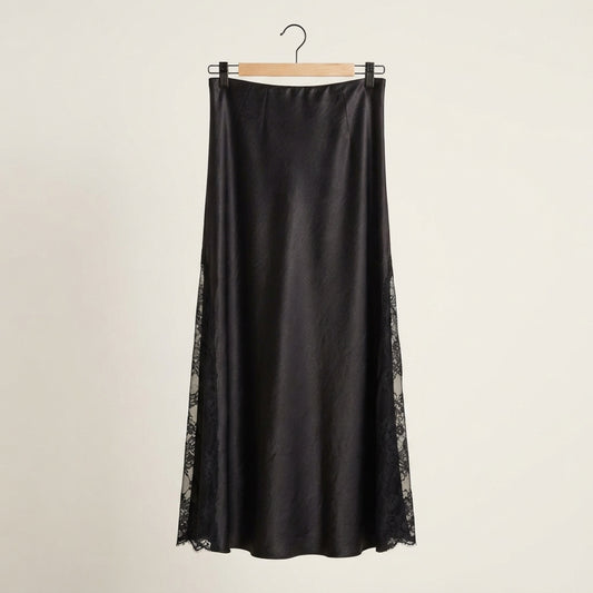 Side Lace Maxi Skirt