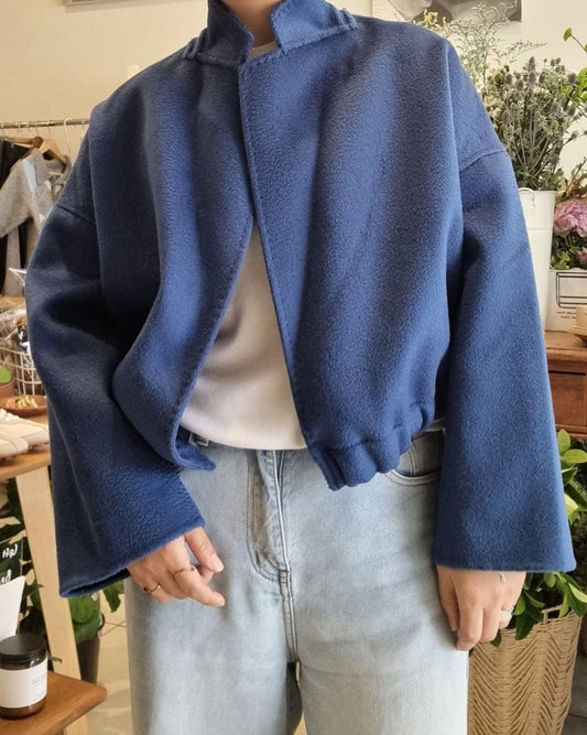 Cobalt Blue Wool Short Coat