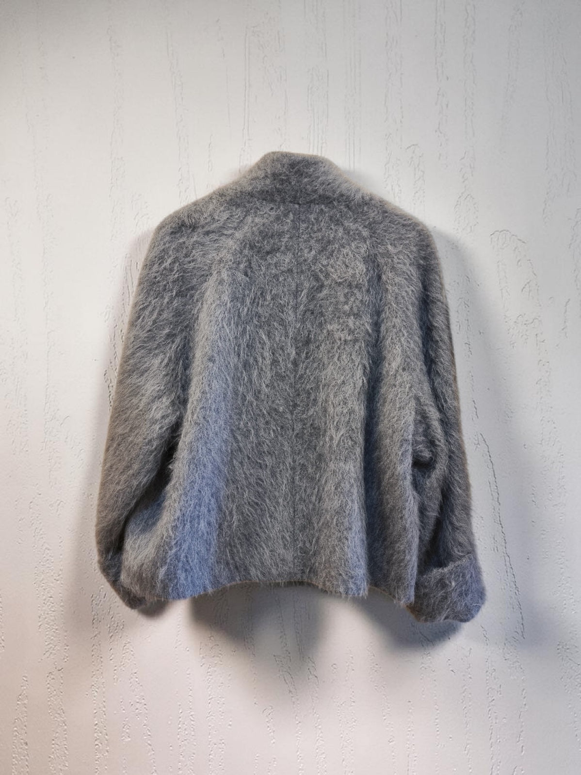 Soft textured wool cashmere jacket back view