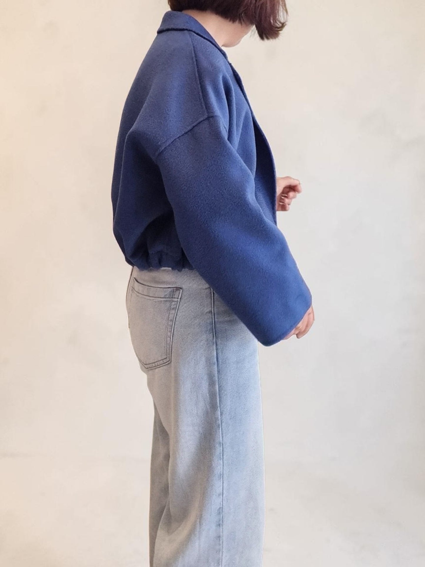 Korean style lightweight wool short coat