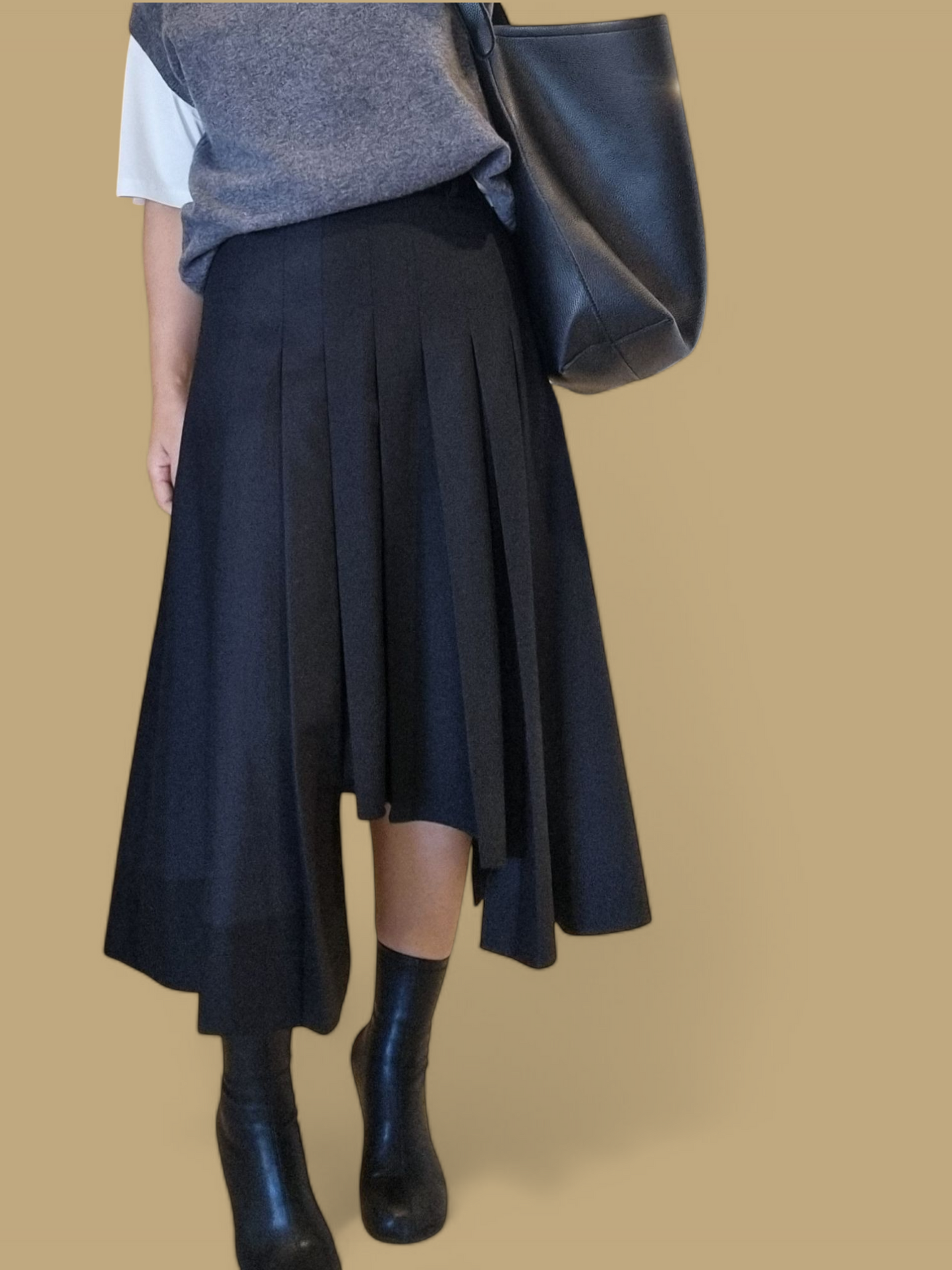 Pleated Midi Skirt