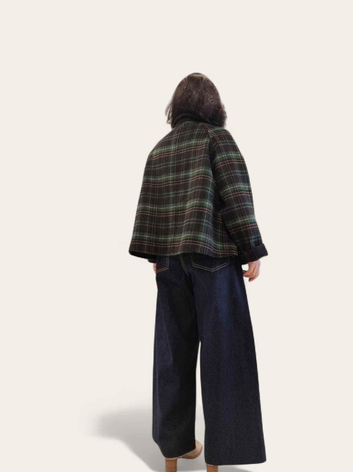 A line Green Wool Coat