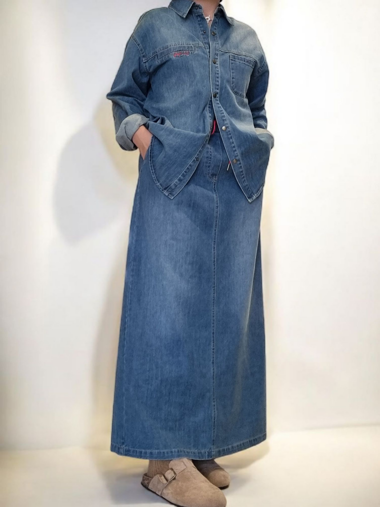 Denim Long Skirt