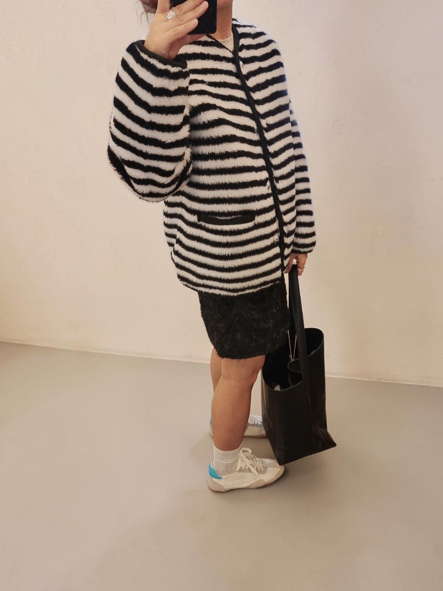 Cozy oversized wool jacket Korean fashion style