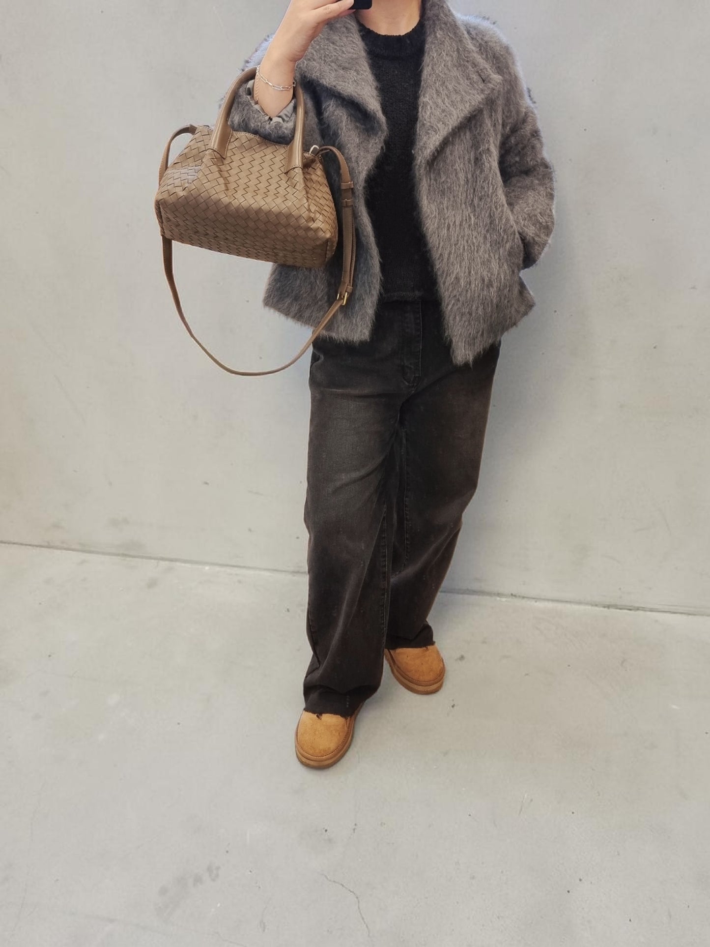 Relaxed fit wool cashmere outerwear for women