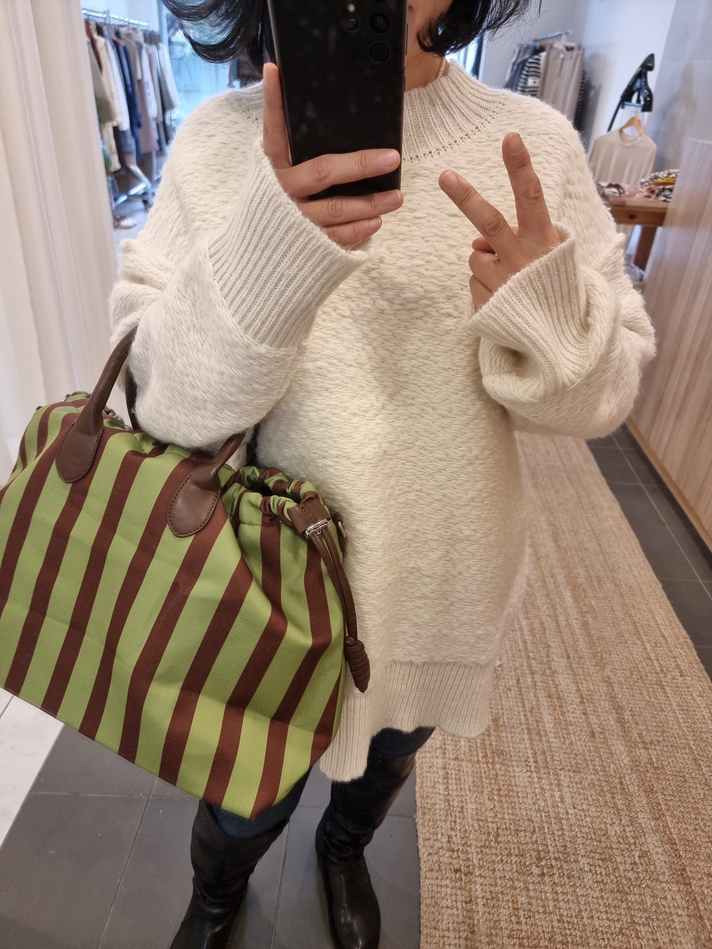 Stripe Green Bag