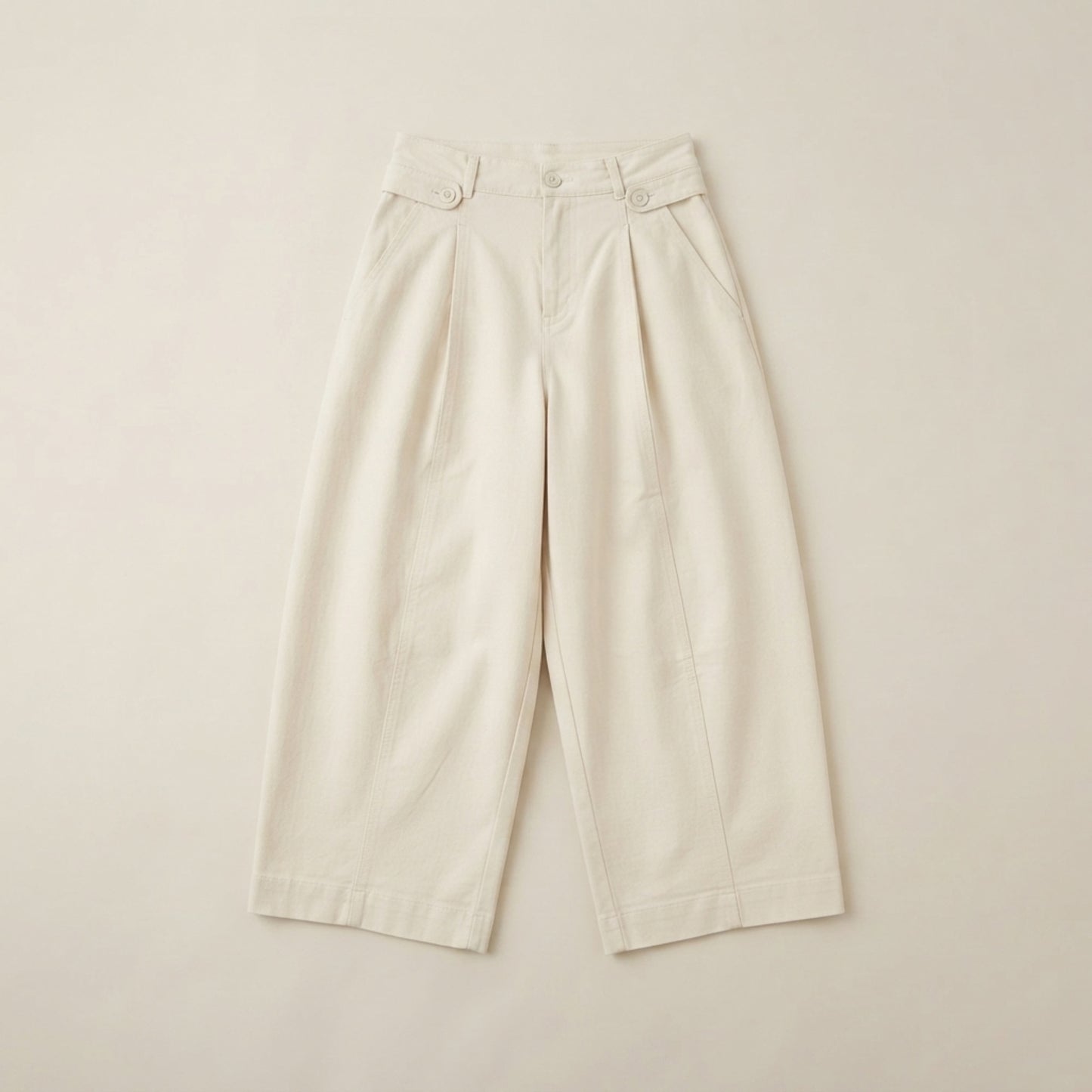 Cotton Barrel Leg Pants