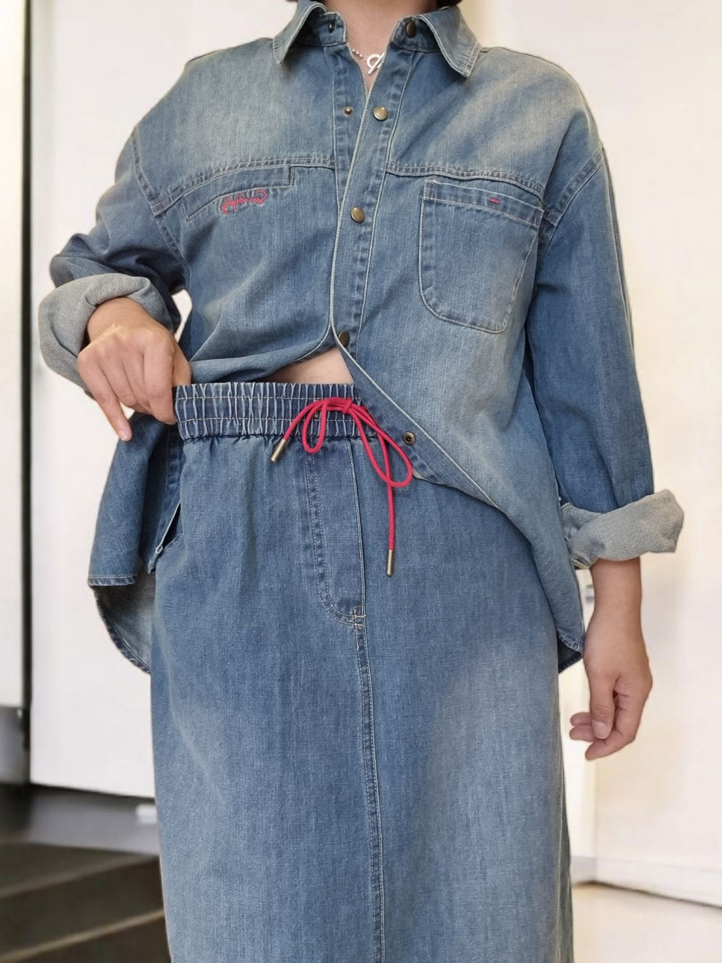 Denim Long Skirt