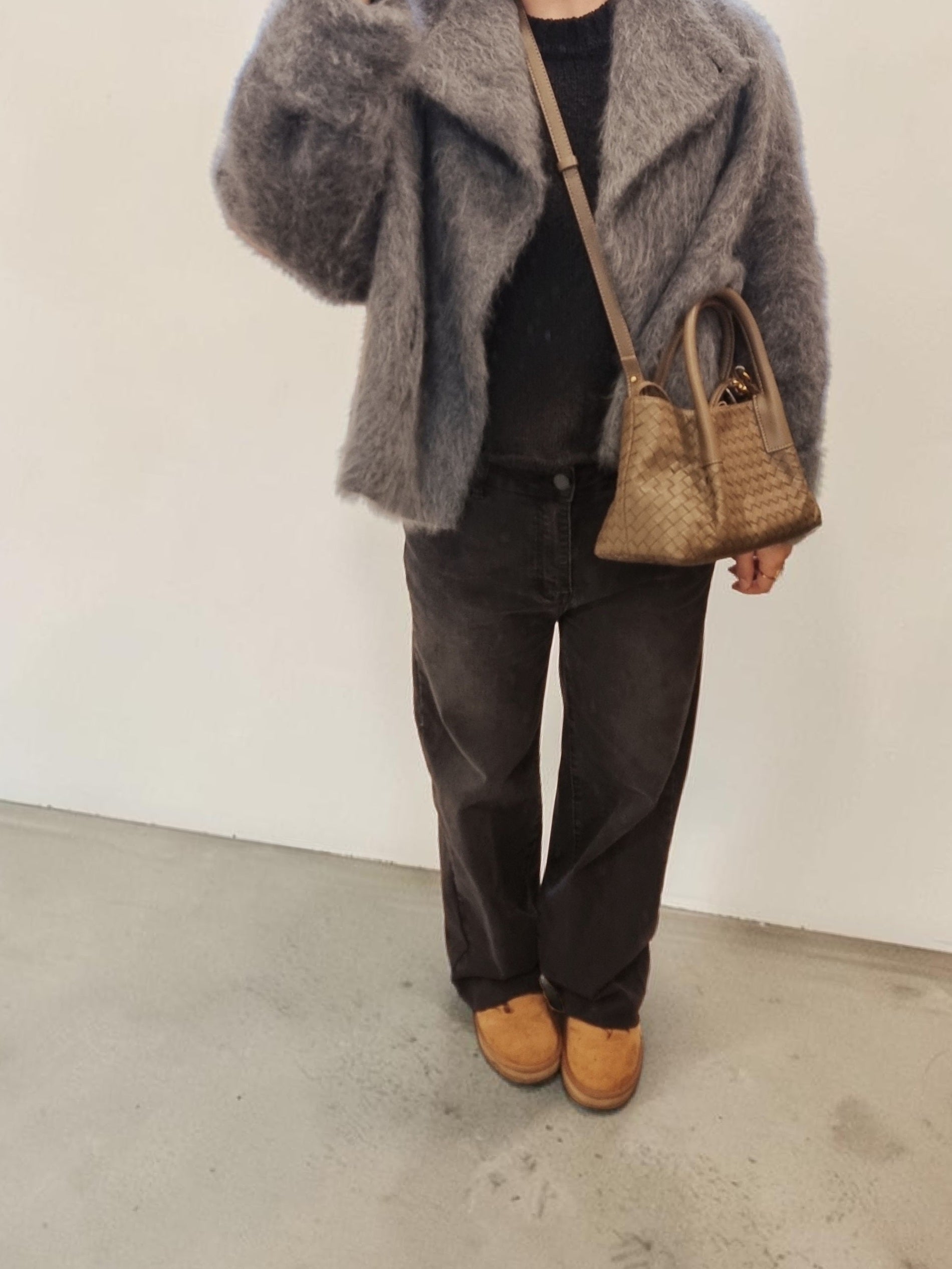 Casual chic grey outerwear styling