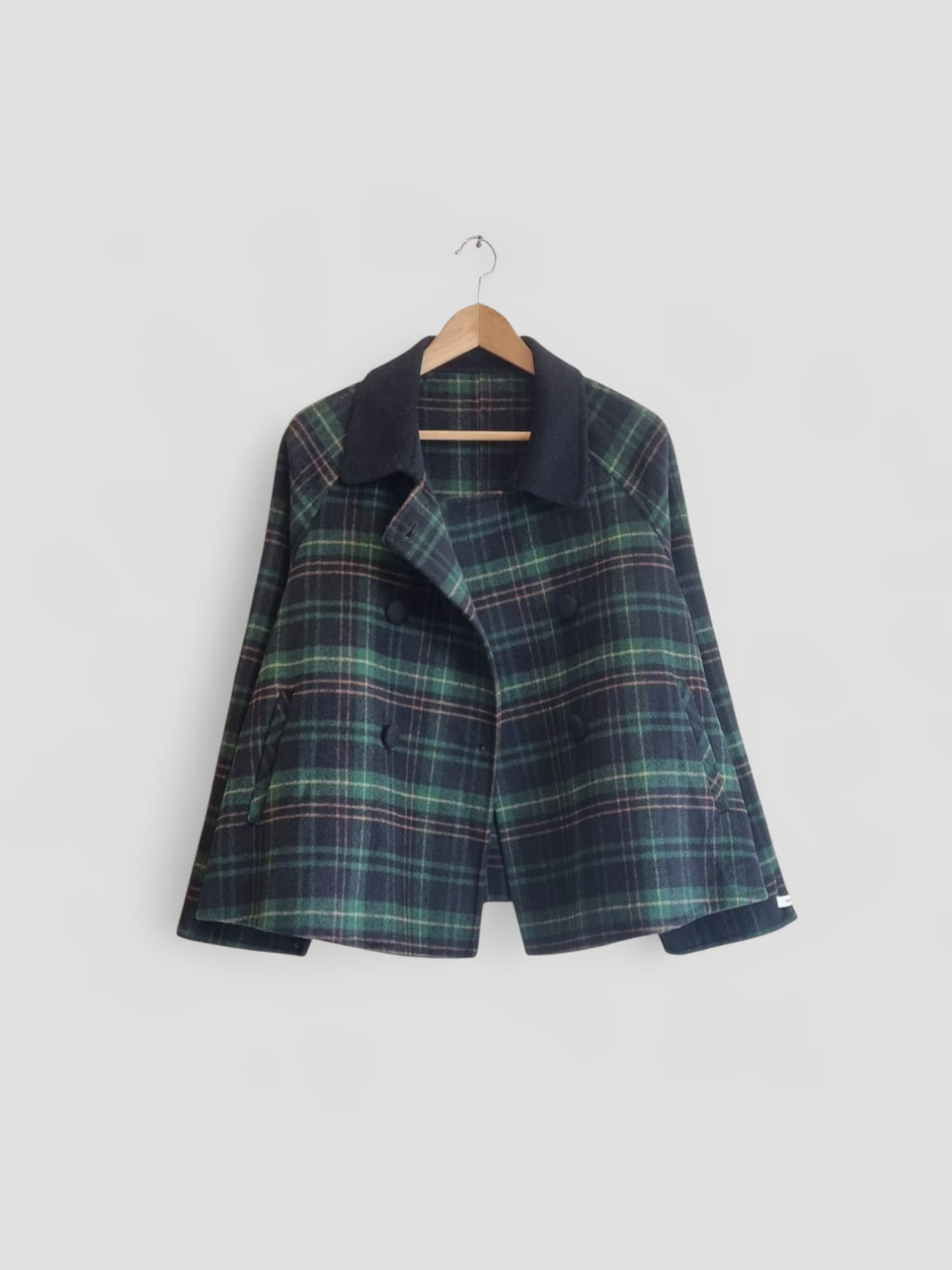 A line Green Wool Coat