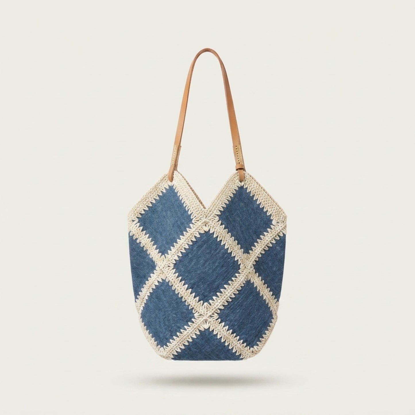 Denim & Crochet Tote Bag