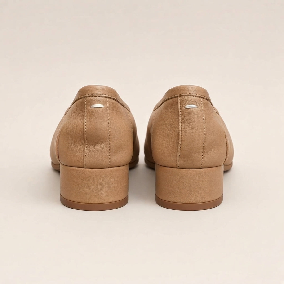 Leather Ballet Heel Beige